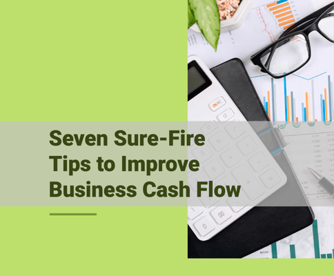 A banner promoting an eGuide for Seven Sure-Fire Tips to Improve Cash Flow